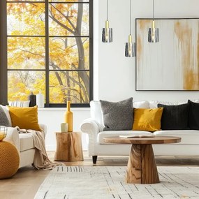 Lustră pe cablu ARCADIA 3xE27/60W/230V auriu/fumuriu