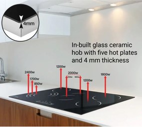 JAGO Plită ceramică din sticlă, 8600 W