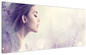 Tablou - Femeia cu lavandă (120x50 cm)