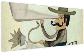 Tablou - Astronom pe bicicletă (120x50 cm)