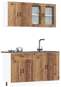 vidaXL Set de dulapuri de bucătărie 4 piese „Porto” Lemn vechi lemn
