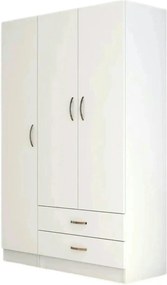 Dulap GRD0501, alb, PAL melaminat, cu 3 usi si 2 sertare, 120x47x182 c
