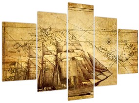 Tablou - Harta veche (150x105 cm)