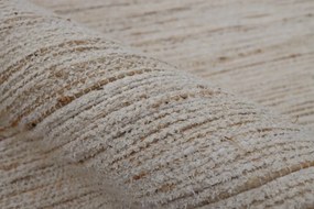 Covor din bumbac și iută țesut manual, antiderapant, bej natural, 75X175 cm, 1800 GSM, „Cotton Jute Carpet"