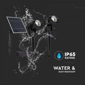SET 2x Lampă solară LED exterior 2xLED/1,2W/3,7V IP65 3000K 4000 mAh