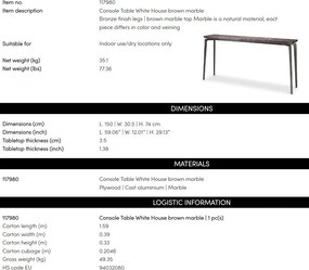 Consola cu blat din marmura design LUX White House
