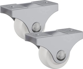 vidaXL Roată 2 pcs Alb 42 x 11,5 x 29 mm Fier