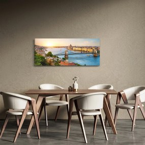Tablou cu orașul Budapesta și râu (120x50 cm)