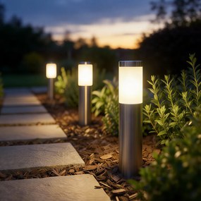 Lampă modernă de exterior pe stâlp din oțel 45 cm IP44 - Rox