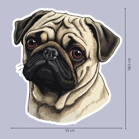 PIPPER. Autocolant Pug Dog mărimea: 60cm