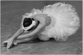 Tablou - Balerină, alb-negru (90x60 cm)