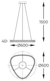 Lustra suspendata LED CCT si telecomanda ATHESA