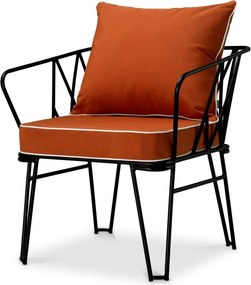 Scaun design LUX pentru exterior, Tesatura, Metal, Clifton blaise orange