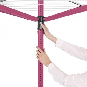 Uscator rufe exterior Brabantia Lift-O-Matic Outdoor 50m, ancora din metal, husă și geantă cu cleme, Spring Pink 1005640