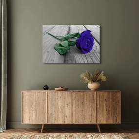 Tablou - Trandafir albastru cu tulpina verde (90x60 cm)
