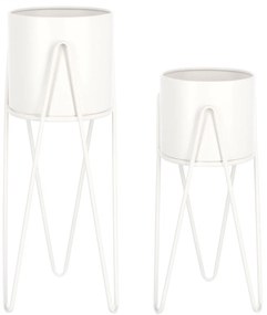 Suport pentru flori, Madelyn rotund, Alb, Set2