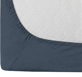 Cearsaf din bumbac cu elastic STANDARD 90 x 200 cm albastru-cenusiu