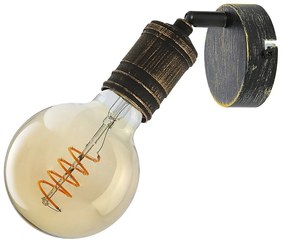 Aplica de perete design industrial Fidel auriu antic