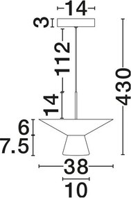 Lustra LED suspendata BARIS Nut Brown 38cm