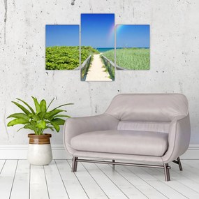 Tablou - Peisaj și curcubeu (90x60 cm)