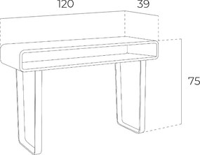 Consola eleganta finisaj furnir de nuc, Alline AC-136-X