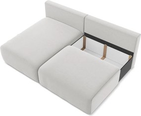 Colțar gri deschis extensibil/cu spațiu de depozitare cu tapițerie din catifea (cu colț pe partea stângă/cu șezlong) Kalena – Makamii