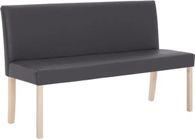 vidaXL Bancă, gri, 139,5 cm, piele ecologică