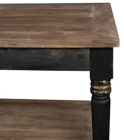 Masă de prezentare shabby chic, cu finisaj negru antichizat, Clarisse, 180x70x85 cm