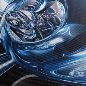 Tablou cu abstracție - cercuri (cu ceas) (90x30 cm)