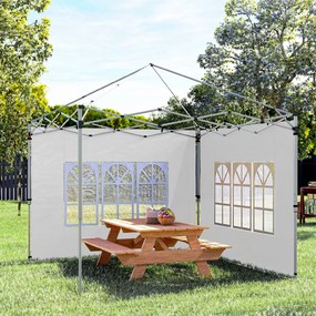 Outsunny Panouri Laterale pentru Foisor cu Fereastra pentru Foisor Pliabil de 3x3(m) sau 3x4m, 2 Bucati de Rezerva Laterale, Alb | Aosom Romania