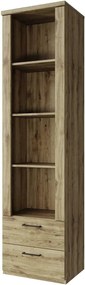 Biblioteca DOORSET, stejar navarra, PAL laminat, 55x41x210 cm
