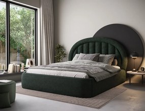 Pat cu cadru metalic si spatiu pentru depozitare, 140x200 cm, Tapedo, Eltap (Culoare: Verde / Amore 35)