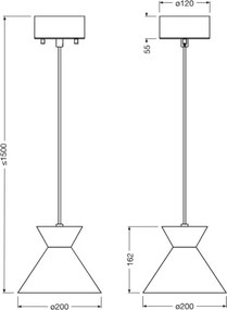 Osram - Lampă suspendată cu cablu DECOR WAIST 1xE27/40W/230V, neagră