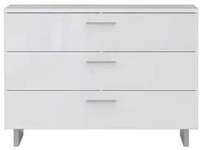 Comoda Soprano, Alb Si Alb Super Lucios, 120.1 Cm