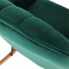 Fotoliu balansoar, catifea Velvet verde, TARAM