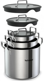 Set 6 oale Techwood TSI-606CA, 6 piese, Depozitare, Inductie, Inox