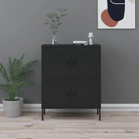 vidaXL Dulap de depozitare, negru, 80x35x101,5 cm, oțel