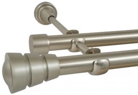 Galerie dubla fara inele CORSO 19 mm CROM MAT (Alege marime: 120 cm)