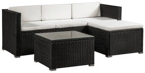 Juskys Set ratan de gradina Punta Cana M - perne negre/crem