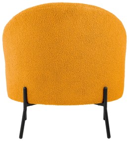 Fotoliu galben ocru cu tapițerie din țesătură bouclé Noble – Leitmotiv