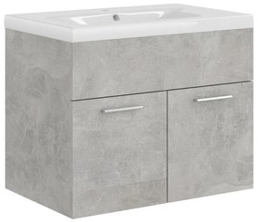 3070824 vidaXL Dulap cu chiuvetă încorporată, gri beton, lemn prelucrat