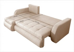 Coltar extensibil reversibil Genoa Lux Cream 243x141x81 cm cu lada de depozitare