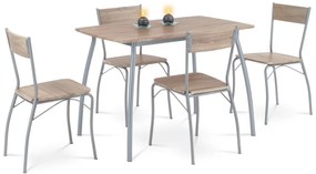 Set de masă HANS cu 4 scaune, 110 x 70 x 77 cm,stejar Sonoma