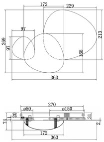Aplica de perete LED design decorativ ambiental Jack-stone argintiu
