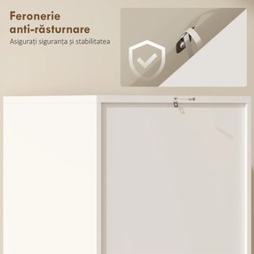 HOMCOM Dulap de Bucătărie Înalt Slim 180 cm, Mobilier cu 5 Rafturi și Ușă Soft Close, Anti-Răsturnare, Rafturi Reglabile, Mobilier Modern pentru Bucătărie, Alb | Aosom Romania