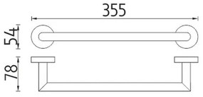 Suport de perete pentru prosoape NIMCO UN 13035A-26 UNIX 36 cm crom lucios