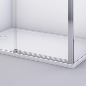 Cabina dus crom 140x100 cm, usa culisanta, grosime sticla 6 mm, tratament anticalcar, Ronal