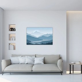 Tablou - Munții cu privirea graficeanului (90x60 cm)