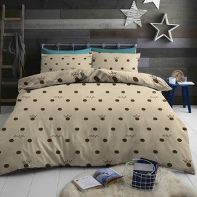 Lenjerie de pat din bumbac CROWN LOVE FOR bej Dimensiune lenjerie de pat: 70 x 90 cm | 140 x 200 cm