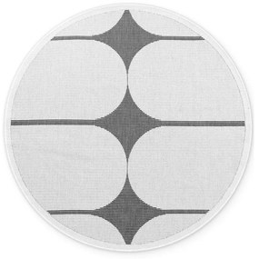 Covor pentru exterior și interior alb-negru rotund ø 160 cm Duet Bowen – NORTHRUGS